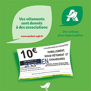 Auchan reprise textile : 10€ offerts en bon d’achat