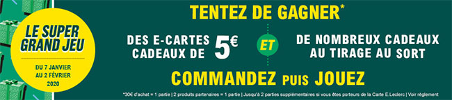 Super Grand Jeu Leclerc Carte A Code Avec Des Milliers De Lots A
