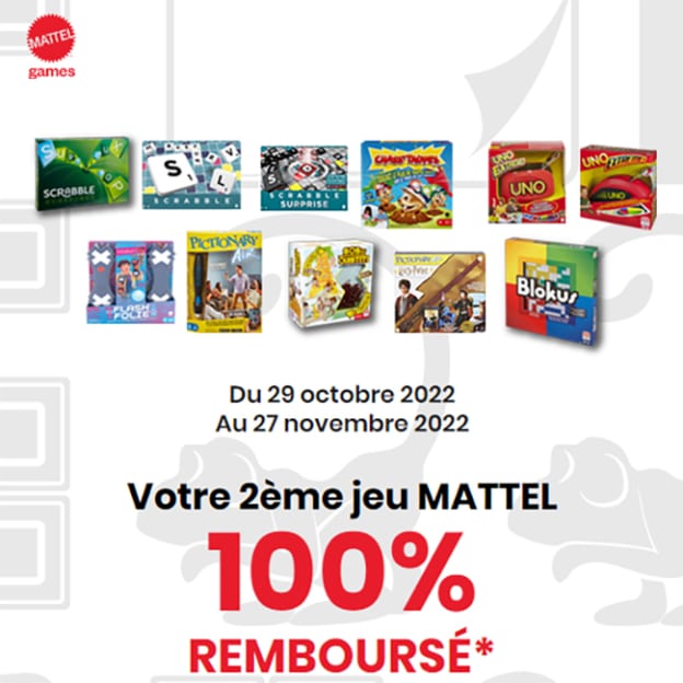 Offre de remboursement Mattel : 2ème jeu 100% remboursé