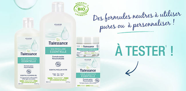 testez gratuitement la gamme Soins essentiels de Natessance