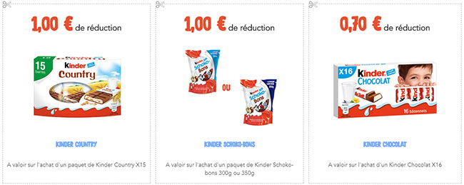 Bons de réduction Kinder à imprimer (coupons 2020)