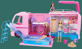 Camping-car Barbie à 29,95€ (-50% remise fidélité – 10€ bon)