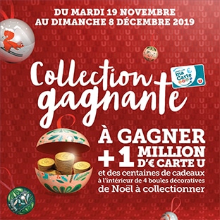 www.Magasins-U.com Collection gagnante Boule Noël : Jeu à code