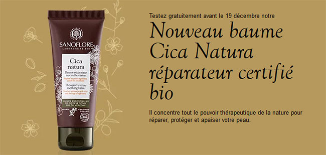 tester le baume Cica Natura réparateur de Sanoflore