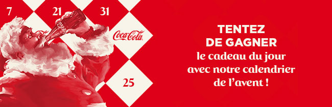 les cadeaux à gagner au calendrier de Coca Cola