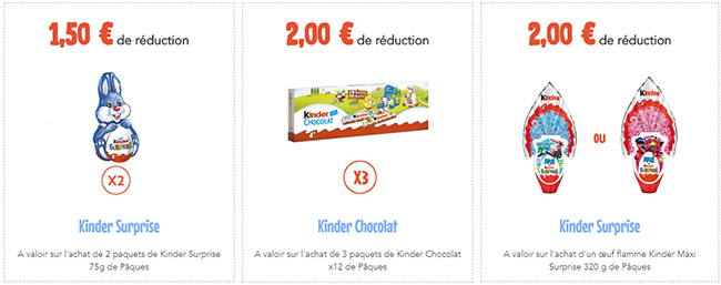 Bons de réduction Kinder à imprimer 2020