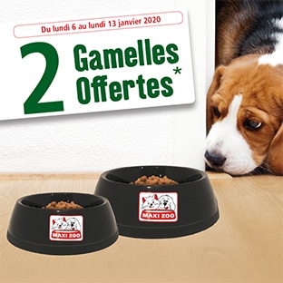 Bon plan cadeau : gamelles Maxi Zoo offertes