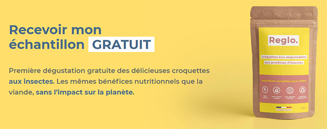 Recevez gratuitement votre échantillon de croquettes aux insectes Reglo