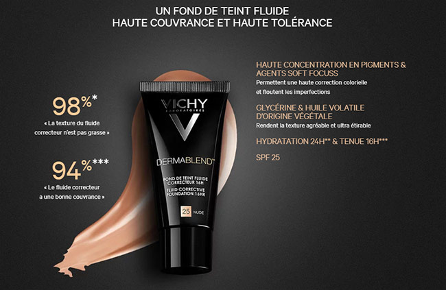 Recevez gratuitement votre dose d'essai du Fluide correcteur Dermablend Vuchy