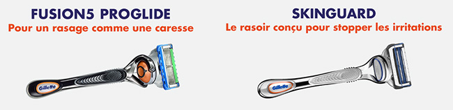 Recevez gratuitement votre rasoir Skinguard ou Proglide de Gillette