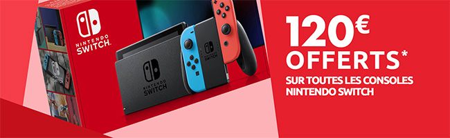 Obtenez 120€ offerts pour l'achat d'une Switch