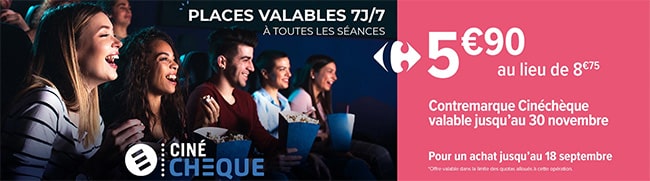 Obtenez votre E-CinéChèque à 5,90€ pour aller au cinéma à moindres frais