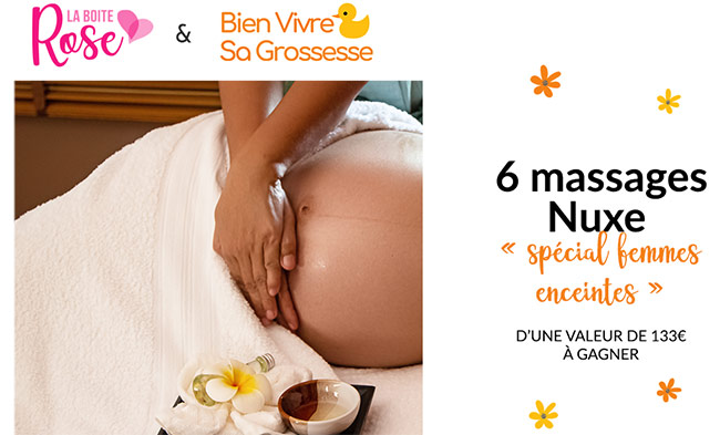 Tente zde remporter un massage pour femme enceinte avec La Boîte Rose et Bien Vivre Sa Grossesse