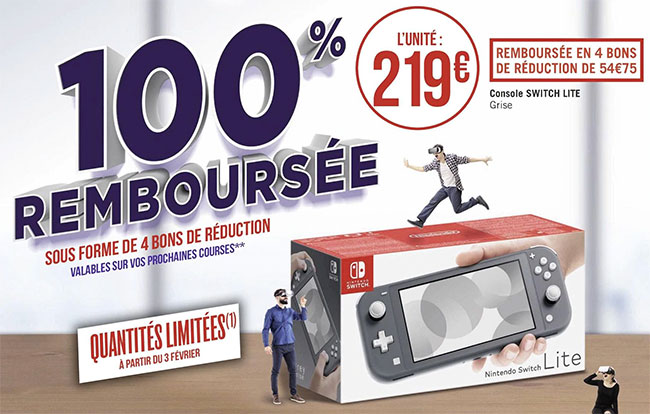 Obtenez le remboursement de votre Switch LITE chez Géant Casino