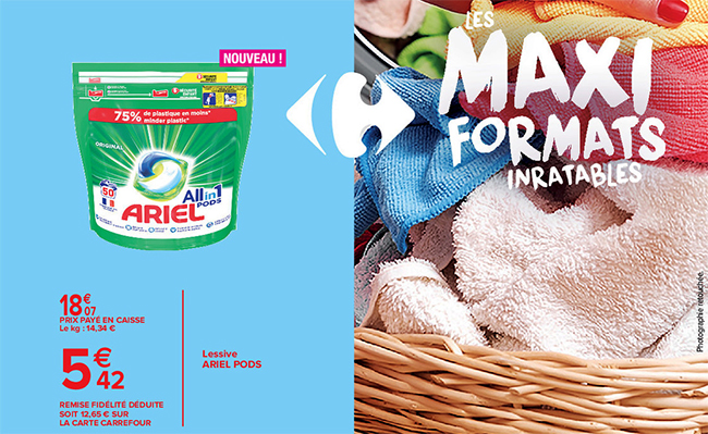 Promotion Lessive Ariel chez Carrefour