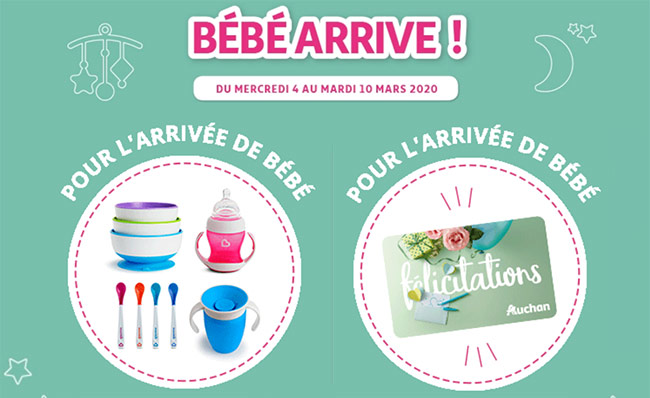 Tentez de remporter un kit d'accessoires bébé ou une carte cadeaux Auchan