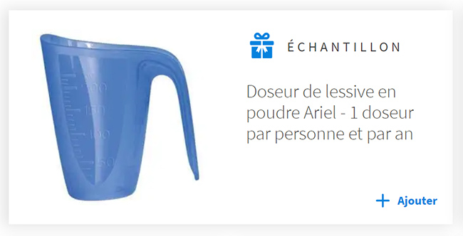 Recevez gratuitement votre doseur de lessive Ariel avec Envie de Plus