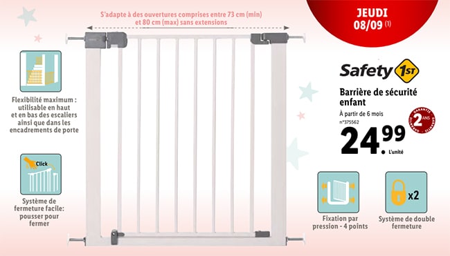 Barrière de sécurité Safety Lidl à petit prix