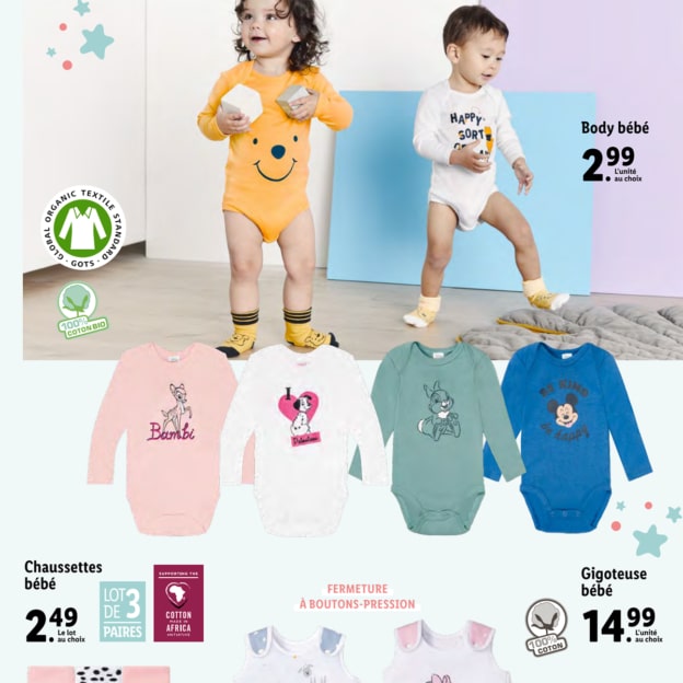 Lidl : Vêtements Disney Baby pas chers