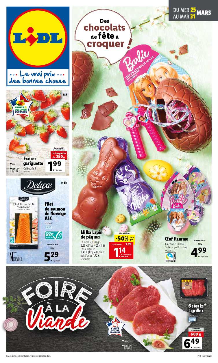 Catalogue Lidl De Paques Du 25 Au 31 Mars 2020 Chocolats