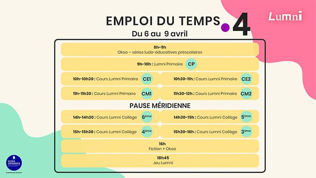 Programme Cours scolaires de France 4