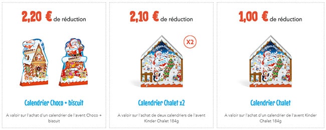 Bons de réduction Kinder à imprimer pour Noël 2020