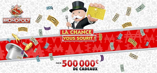 Code unique à saisir sur www.monopoly85.fr 