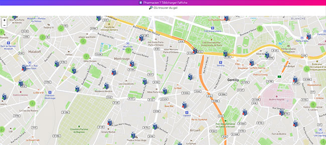 Géolocalisez les pharmacies qui vendent du gel hydroalcoolique