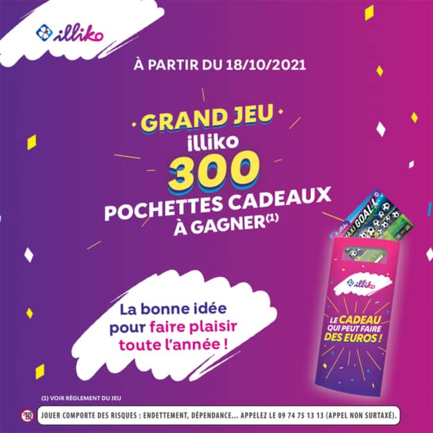 300 pochettes cadeaux contenant 20€ de tickets FDJ à gagner