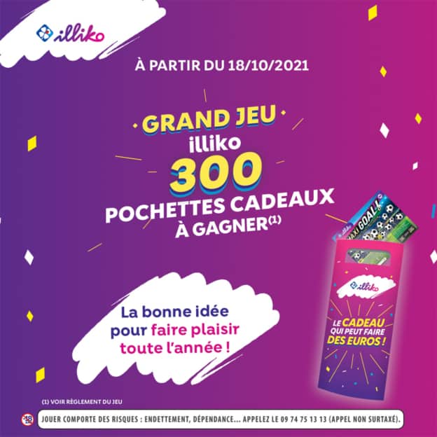 300 pochettes cadeaux contenant 20€ de tickets FDJ à gagner