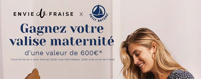 5 valises maternité Petit Bateau et Envie de Fraise à gagner