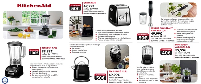 Petit électroménager KitchenAid à petit prix chez Carrefour