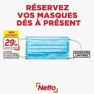 Netto : Réservez vos masques chirurgicaux en ligne