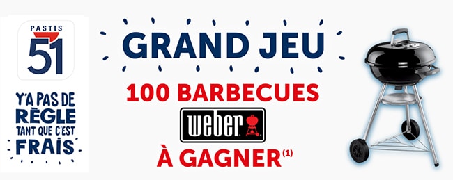 Gagnez un barbecue Compact Kettle Weber avec Pastis 51