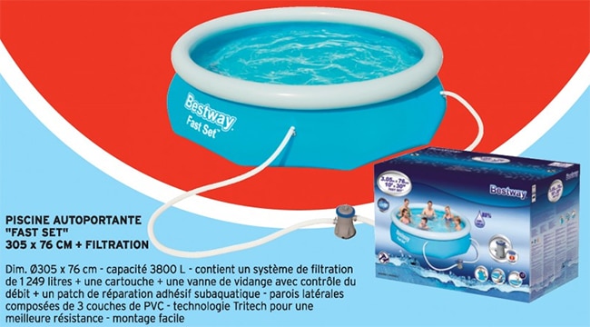 Bon plan piscine autoportante Bestway moins chère chez Intermarché