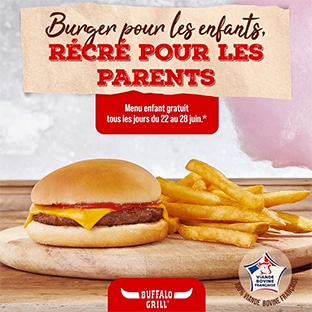 Buffalo Grill : Menu enfant offert tous les jours