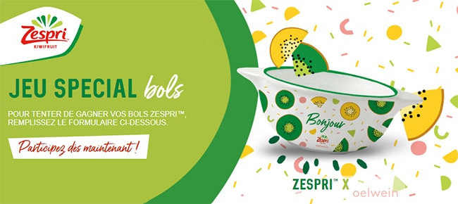 Tentez de remporter les 3 bols de la collection Oelwein & Zespri