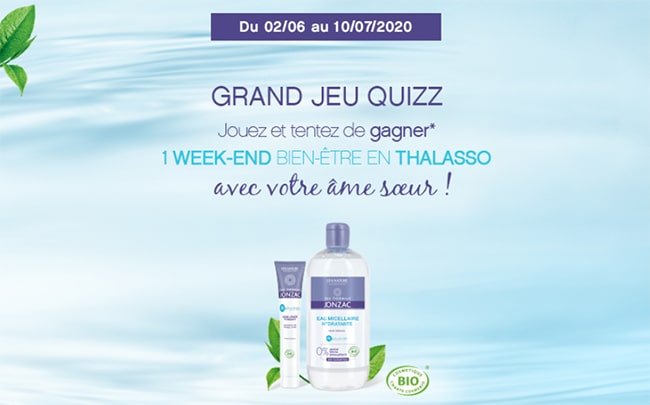 Gagner un week-end Thalasso, un coffret de soins ou un lot de produits Eau Thermale Jonzac