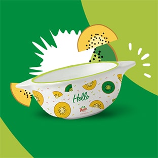 Les petits déjeuners Zespri : 7 kiwis achetés = bol illustré gratuit