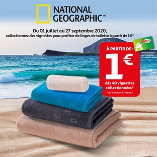 Vignettes Auchan : Linge de bain National Geographic pas cher