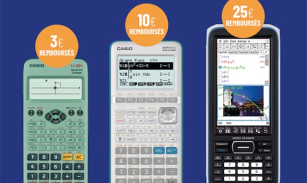 Offre remboursement Calculatrices Casio : Jusqu’à 25€ offerts