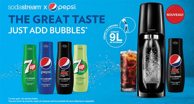Tester gratuitement les concentrés Sodastream Pepsi Max et 7up free avec The Insiders