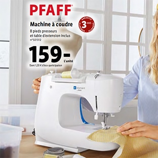 Lidl : Machine à coudre Pfaff pas chère