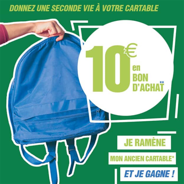 Reprise cartable Cora : 10€ offert en bon