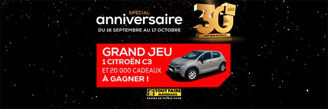 Tentez de gagner une Citroën C3 ou un cadeau au jeu Tout Faire