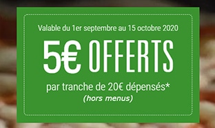 Restaurants Del Arte : Bon de 5€ offerts