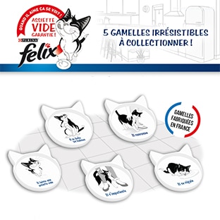 Assiette vide garantie : Gamelles collector Felix offertes