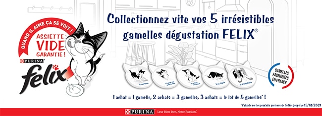 Collectionner les 5 gamelles Felix en achetant des produits éligibles