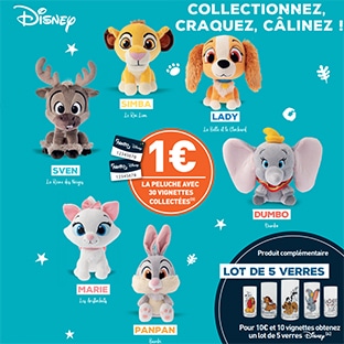 Vignettes collectors Netto : Peluches et verres Disney moins chers