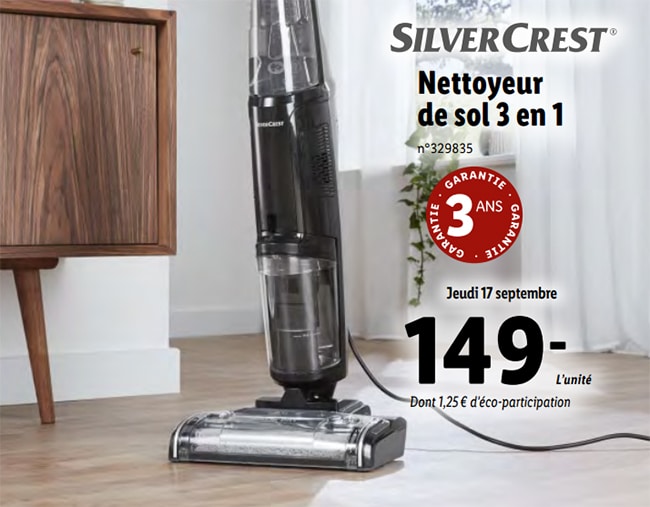 Lidl Nettoyeur de sol 3 en 1 SilverCrest à 149€